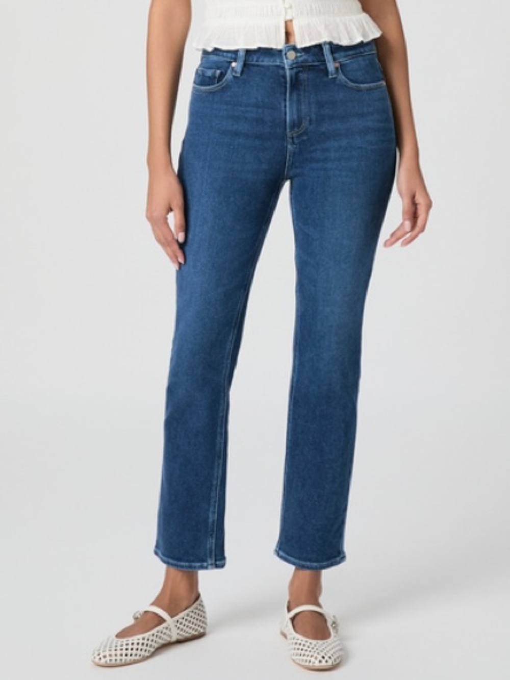 PAIGE Cindy Dark Wash Straight-Leg Ankle Jeans size 26x27